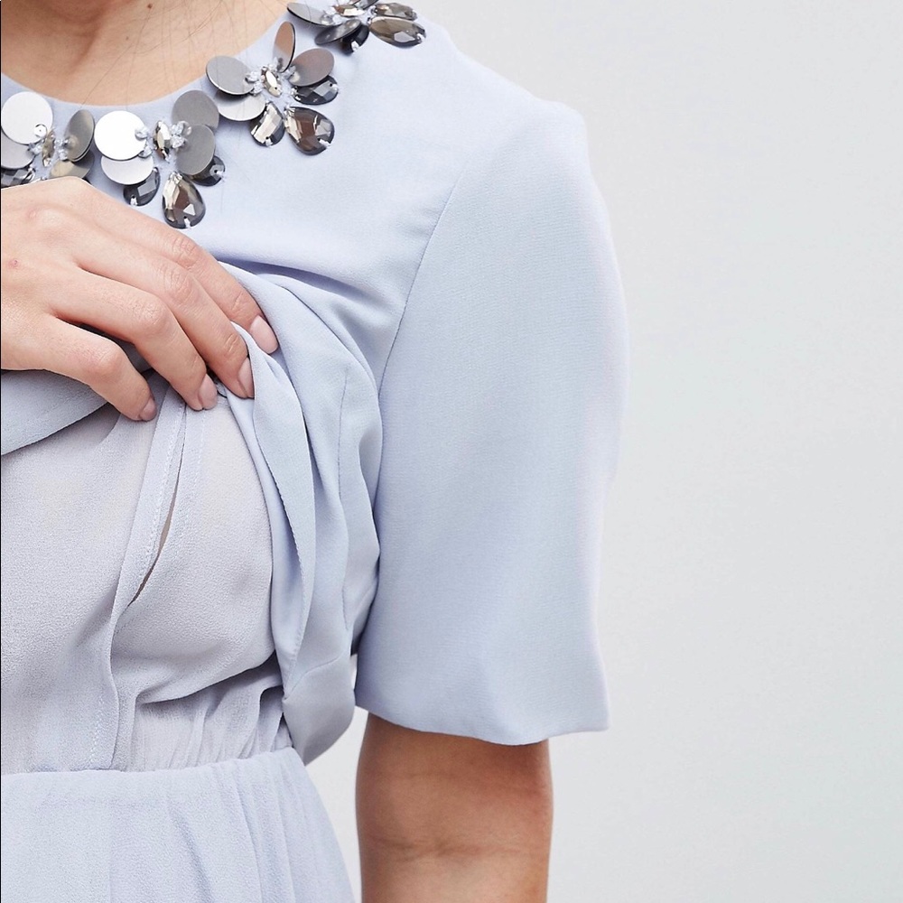 Maternity 3D embellished crop top skater dress - Picture 3 of 5